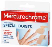 Parapharmacie > Hygiène & Premiers soins > Premiers soins Mercurochrome Pansements Spécial Doigts x 12 - Premiers soins - Pharmacie en ligne LaSante.net