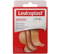 Leukoplast Elastic - Pansements non stériles - Extensibles et doux pour la peau, pansements premiers soins - Adapté aux doigts, coudes, genoux et poignets - 3 tailles assorties - Boîte de 20
