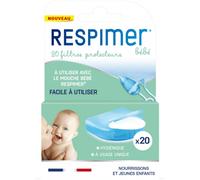 Respimer Recharges Mouche Bébé, 20 Filtres Protecteurs, Rhume et Rhynopharyngite Accessoire(S) pc(s)