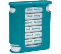 PLIC CARE - Pilulier Tour Hebdomadaire et Journalier - Pratique et modulable - 7 jours- matin, midi, soir, nuit - Organisateur pour médicaments, pilules et vitamines - Français et Néerlandais
