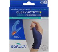 Epitact | Orthèse Poignet-Pouce Querv'Activ | Tendinite de Quervain, Tendinite du Pouce | Soulage la Douleur à la Base du Pouce lors des Activités Quotidiennes | Innovation Française (L, Gauche)
