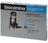 Parapharmacie > Vétérinaire > Anti-parasites Biocanina Fiprodog 402 mg Très Grand Chien x 3 - Anti-parasites - Pharmacie en ligne LaSante.net