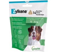 Parapharmacie > Vétérinaire > Bien-être animal > Animaux anti-stress Vetoquinol Zylkène Chiens Moyens (10-30 kg) Bouchées x 14 - Animaux anti-stress - Pharmacie en ligne LaSante.net