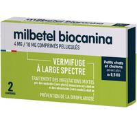 Vermifuge Pour Chat - Biocanina - Milbetel - 2kg - 2 Comprimés - Cestodes Et Nématodes