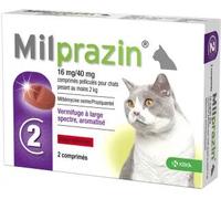 Parapharmacie > Vétérinaire > Produits Anti-parasites Pour Animaux Milprazin Vermifuge 16 mg/40 mg Chat x 2 - Anti-parasites - Pharmacie en ligne LaSante.net