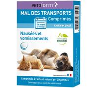 Parapharmacie > Vétérinaire > Produits pour le Bien-Être Animal > Compléments alimentaires animaux Vetoform Mal Des Transports Chien et Chat Comprimés x 30 - Compléments alimentaires animaux - Pharmac