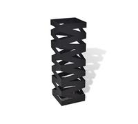 vidaXL Porte-parapluie carré – noir, acier, 48,5 cm