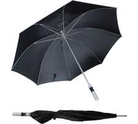 Parapluie 125 cm noir avec ouverture automatique - poignée droite - parapluie canne résistant au vent avec pointe métallique - parapluie pliant parapluie invité protection pluie grand parapluie résist