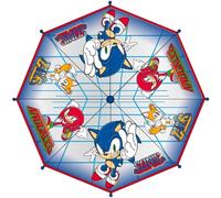Parapluie à bulles Sonic-Ouverture manuelle-Couleur bleue-Imprimé avec Sonic et ses amis-Fabriqué en 100% POE avec armature en fibre de verre