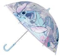 Parapluie à bulles Stitch - Ouverture manuelle - Transparent avec motif à points - Fabriqué en 100% POE avec armature en fibre de verre