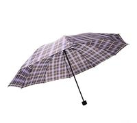 Parapluie à carreaux renforcé, 10 baleines de 65 cm en polyester et fibre de verre, coupe-vent, imperméable, design classique pour camping, randonnée, voyage (couleur aléatoire)