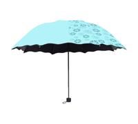 Parapluie à fleurs dans l'eau, 3 parasols pliants, parapluies portables pour les voyages et les activités de plein air, cadeau pour femme, Vert aquatique, taille unique