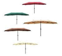 Parapluie À Mât Central À Trois Têtes, Parasol, Tige en Métal, Résistant Au Vent, Durable, Carré, Rectangle, Bouton Poussoir Facile, 1 Pièce,for Bord De Piscine(Coffee)