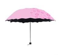Parapluie à motif floral, couleur changeante avec pare-soleil occultant UPF50, baleines coupe-vent en fibre de verre pour la protection contre la pluie et le soleil, parasol de voyage compact léger