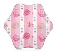 Parapluie à rayures blanches et roses pour enfants avec coins arrondis résistant au vent