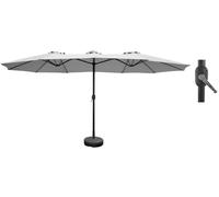 PARAPLUIE ALUMINIUM ALU TWIN GRIS 4,55X2,65MT