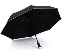 Parapluie automatique avec lampe de poche LED intégrée - Ø 94 cm - Pliable et coupe-vent - Idéal pour les jours pluvieux et sombres - Noir