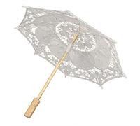 Parapluie beige Dentelle Fleur Parapluie Mariage Parasol De Mariée À La Main Broderie Artisanat Parapluie Danse Photographie Parapluie Accessoires pour Concerts, Théâtres, Fournitures Scène(S-beige)