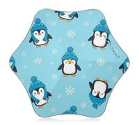 Parapluie bleu mignon de pingouins de dessin animé pour enfants, parapluie coupe-vent pour la pluie, parapluies bâtons pour enfants de 4 à 8 ans, auvent de 88,9 cm