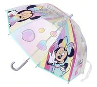 Parapluie bulle Minnie Mouse - Imprimé Minnie et arc-en-ciel - Ouverture manuelle - Fabriqué en 100 % POE avec cadre en fibre de verre DISNEY WORLD : Nous sommes le détenteur officiel de la licence du