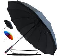 Parapluie Canne Solide 12 Baleines Resistant Vent Fort Automatique