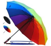 Parapluie Canne Solide 12 Baleines Resistant Vent Fort Automatique