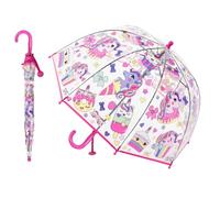 Parapluie Clair à bulles transparent pour enfants - Parfait pour la marche - Poignée courbée - Dôme transparent et mignon - Parapluie de sécurité pour enfants Kids Clear Umbrella