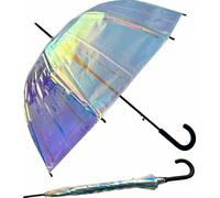 Parapluie cloche avec automatique Shiny - Transparent multicolore, multicolore, 85 cm, Parapluie cloche