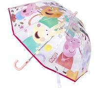 Parapluie Cloche Peppa Pigg - Imprimé Personnages de la Série - Ouverture Manuelle - Fabriqué en 100% POE avec Structure en Fibre de Verre - Produit Original Conçu en Espagne