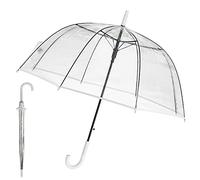 Parapluie cloche transparent avec bord blanc transparent et automatique Ø 84 cm (1 parapluie blanc)