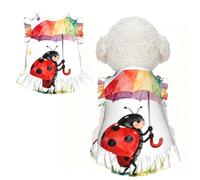 Parapluie coccinelle L pour petits chiens - Tenue d'été mignonne pour chiot, doux et respirant