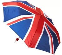 SHINE Parapluie compact coupe-vent pour homme et femme Noir, Petit parapluie Union Jack, petit