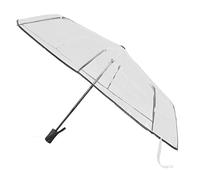Parapluie Compact noir Transparent, conception automatique, Structure robuste, parapluie de voyage pour sac à dos, sortie en plein air