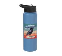 Parapluie Corbeau Corbeau pluvieux Oiseau de tempête Moody Stainless Steel Insulated Water Bottle