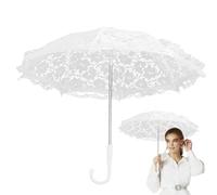Parapluie de mariage blanc pour la mariée, parapluie parasol en dentelle, parapluie décoratif en dentelle fait à la main pour la décoration de fête de mariage, accessoire de photographie