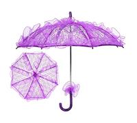 Parapluie de Mariée en Dentelle, Accessoires de Performance de Parasol en Dentelle élégant, pour Fournitures de Photographie de Mariage 22 "X 22" 1 X Parapluie en (PURPLE)