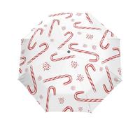 Parapluie de Noël classique rouge coupe-vent pour lui | Mini parapluie pour femme, design à 3 plis, œuvre d'art pleine canopée, 96 cm
