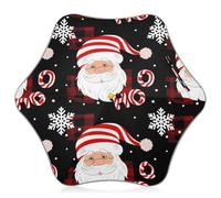 Parapluie de Noël léger avec motif Père Noël rouge et noir pour enfants, garçons et filles, 4 à 8 ans, auvent de 89 cm