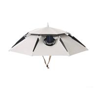 Parapluie de pêche à énergie solaire double couche pliable avec refroidissement USB pour lac, rivière, activités de plein air, bleu clair (E)