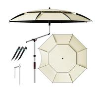Parapluie de peche grand Parasol de Plage Imperméable Parasol Inclinable portable Rotatif À 360° Parapluie de Jardin, pour terrasse Piscine Camping(ø260cm)