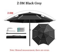 Parapluie De Pêche Pliant Anti-Uv,Protection Solaire Extérieure,Réglable,Étanche,Grand Parapluie De Poisson,Accessoires De Pêche,Été - Type 2m Black Grey