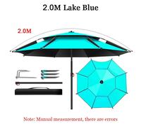 Parapluie De Pêche Pliant Anti-Uv,Protection Solaire Extérieure,Réglable,Étanche,Grand Parapluie De Poisson,Accessoires De Pêche,Été - Type 2m Lake Blue
