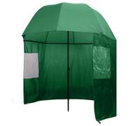Parapluie de pêche vert foncé 300 x 240 cm, imperméable, protection contre les intempéries pour la pêche, protection solaire robuste, avec protection UV, montage rapide, avec parois latérales, pour