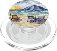 Parapluie de Plage Aquarelle coloré pour Vacances d'été PopSockets PopGrip pour MagSafe
