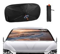 Parapluie de plage Maui Hawaï, coucher de soleil, vagues, nuages, pare-brise de voiture, pare-soleil pliable pour fenêtre avant, pare-soleil de protection pour la plupart des berlines, SUV, camions