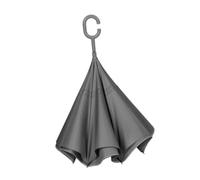 Parapluie de Pluie inversé et fermé, Moderne, Anti-Goutte, Droit, pour Voyage, Plage, Gris
