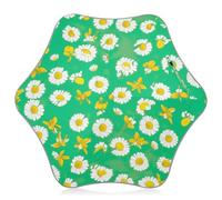 Parapluie de pluie léger à bouts arrondis pour enfants de 4 à 8 ans, auvent de 88,9 cm avec fleurs blanches, marguerites vertes