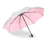 Parapluie de Pluie Pliable pour Femme Portable, Dame 3 Pliant Coupe-Vent Anti UV Automatique Parasols Outoor Rose imperméable Protection Anti-UV automatiques