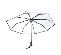 Parapluie de pluie transparent pliable à ouverture automatique avec 1 bouton d'ouverture - Coupe-vent - Convient pour les voyages, les affaires, la vie quotidienne - 97 x 57 cm - Noir