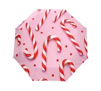 Parapluie de poche rose à pois pour voyageurs | Parapluie pliable pour adultes, auvent à séchage rapide, œuvre d'art pleine canopée, 96 cm Arc